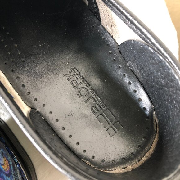 Swedish Made "BJORK" Starry Open Back Leather Clogs/ Size EU 39/40 (Size 9 US) - Picture 6 of 7